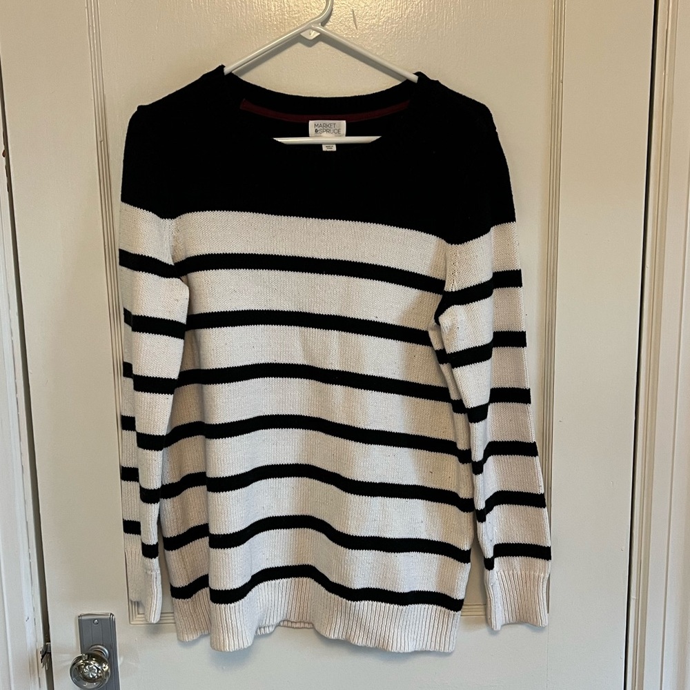 Market & Spruce Breton Cotton Blend Faux Seude Elbow Patch Pullover